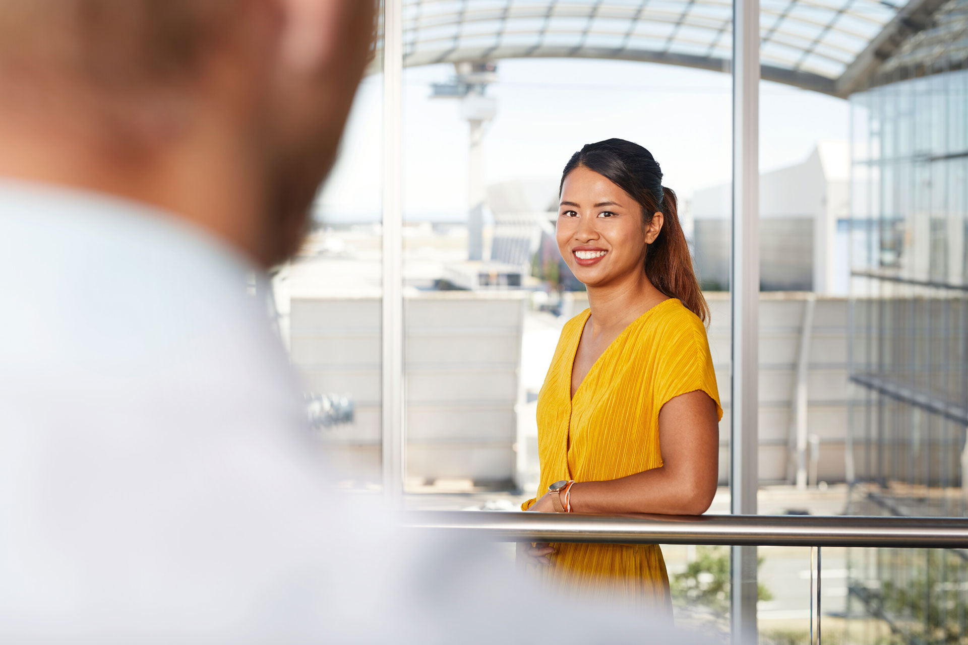 Lufthansa Group employees collaborating